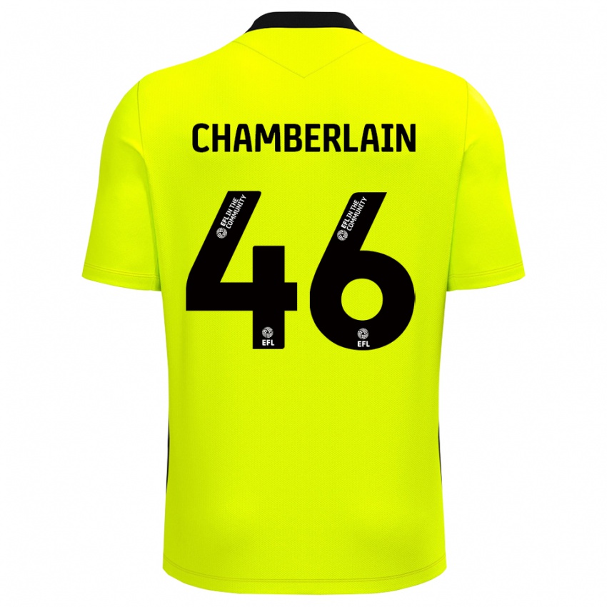 ילדים הריסון צ׳מברליין #46 שחור צהוב חולצת שוער 2025/26 חולצה קצרה