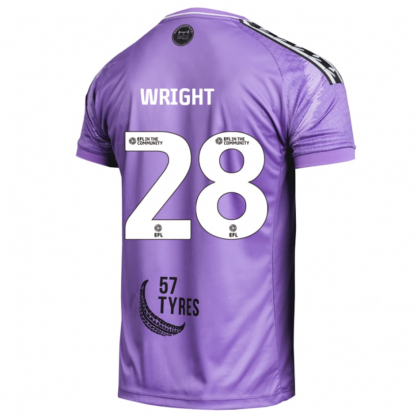 ילדים ג'ורדן רייט #28 סגול בהיר חולצת שוער 2025/26 חולצה קצרה