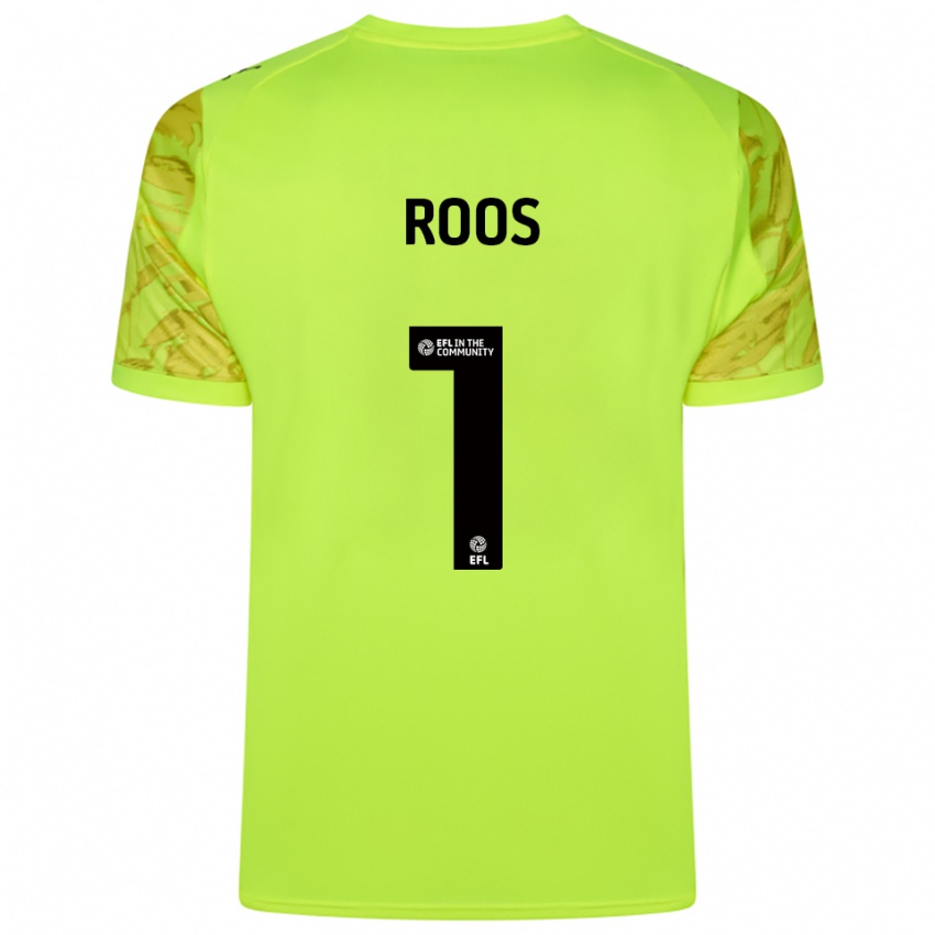 ילדים קלה רוס #1 ירוק פלורסנט חולצת שוער 2025/26 חולצה קצרה