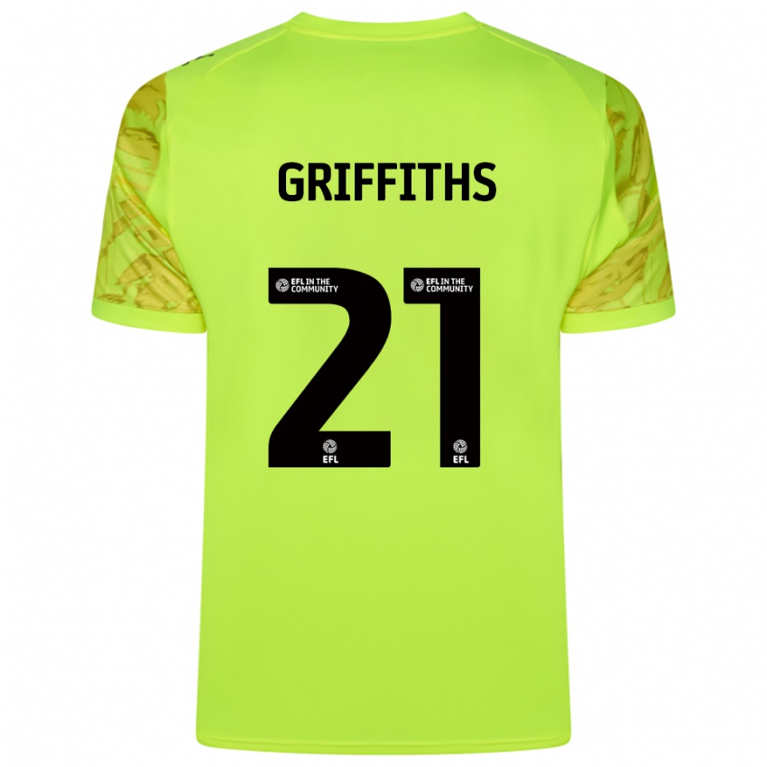 ילדים הארי גריפית'ס #21 ירוק פלורסנט חולצת שוער 2025/26 חולצה קצרה