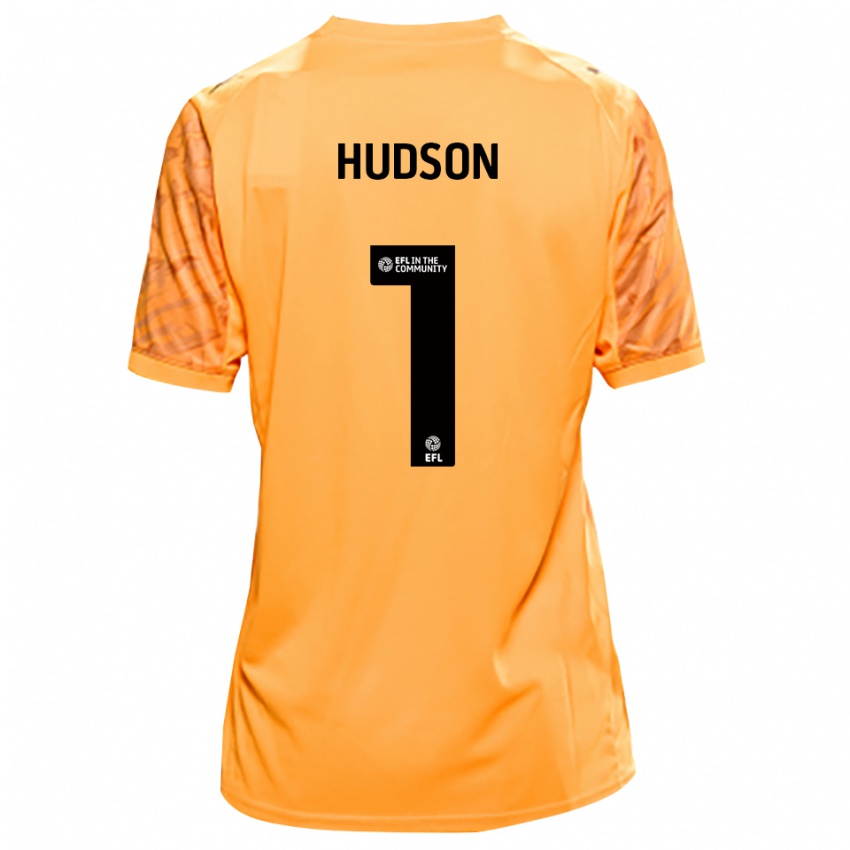 ילדים מת׳יו הדסון #1 שחור כתום חולצת שוער 2025/26 חולצה קצרה