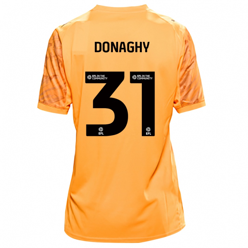 ילדים Tom Donaghy #31 שחור כתום חולצת שוער 2025/26 חולצה קצרה