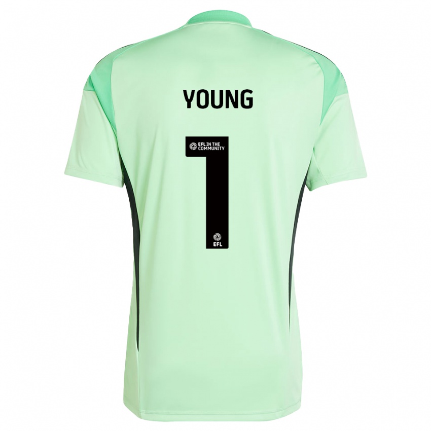 ילדים מתיו יאנג #1 שחור ירוק בהיר חולצת שוער 2025/26 חולצה קצרה