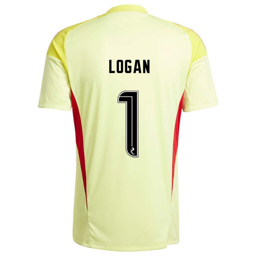 ילדים קלואי טגארט לוגן #1 אדום צהוב חולצת שוער 2025/26 חולצה קצרה