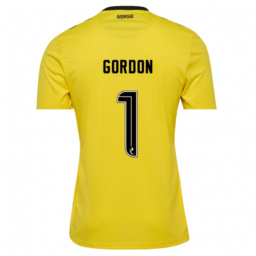 ילדים קרייג גורדון #1 שחור אדום צהוב חולצת שוער 2025/26 חולצה קצרה