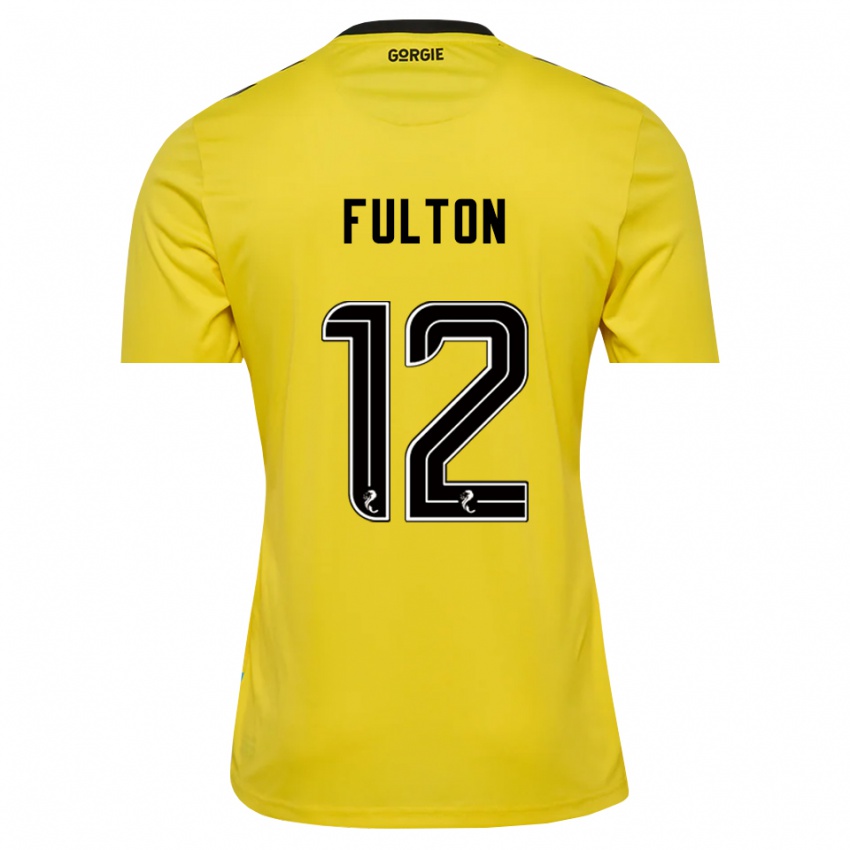 ילדים ראיין פולטון #12 שחור אדום צהוב חולצת שוער 2025/26 חולצה קצרה