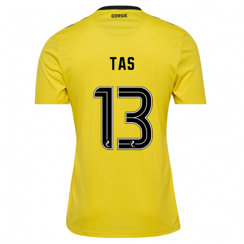 ילדים Lyndon Tas #13 שחור אדום צהוב חולצת שוער 2025/26 חולצה קצרה