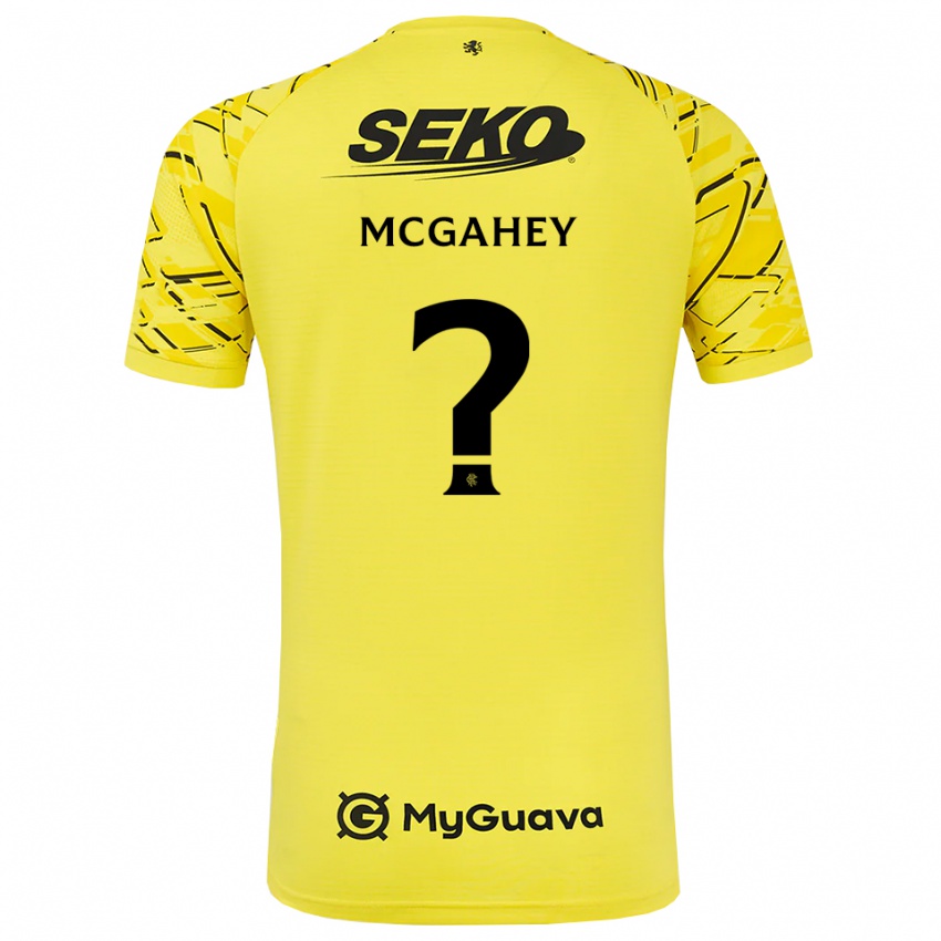 ילדים Lewis McGahey #0 שחור צהוב חולצת שוער 2025/26 חולצה קצרה