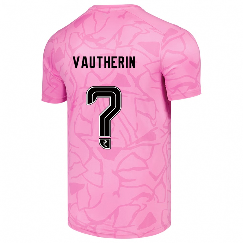 ילדים Sam Vautherin #0 שחור ורוד חולצת שוער 2025/26 חולצה קצרה