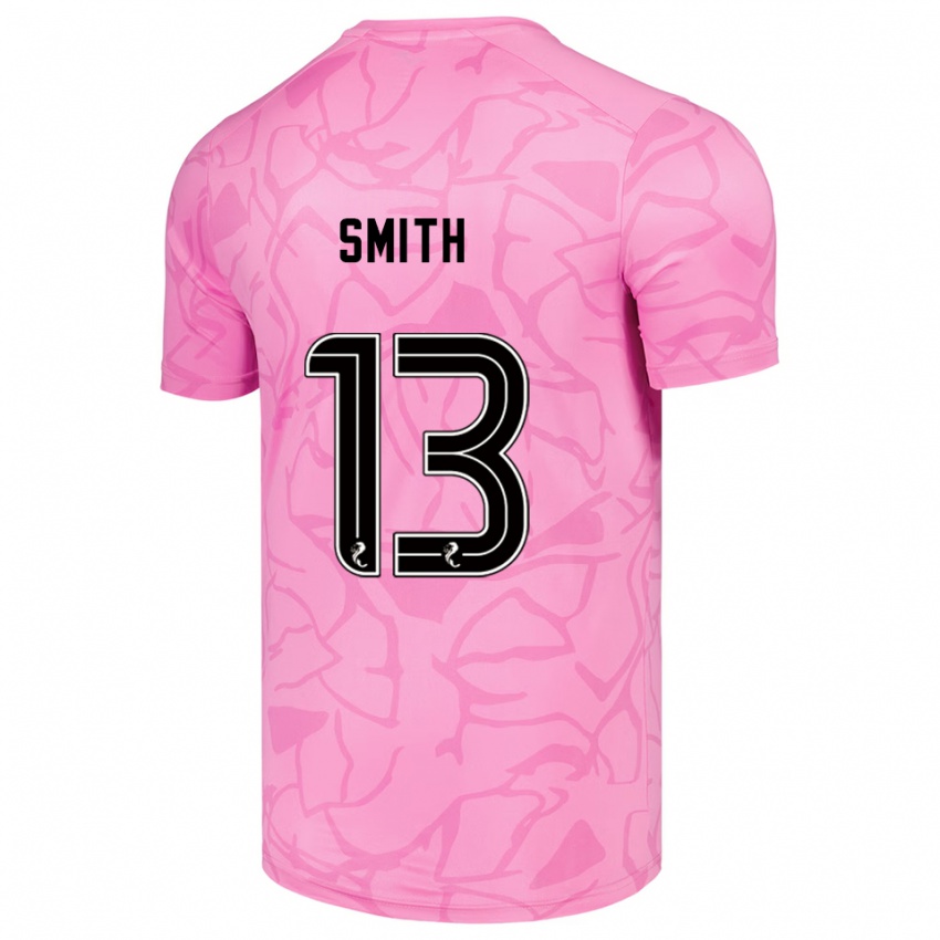 ילדים Jordan Smith #13 שחור ורוד חולצת שוער 2025/26 חולצה קצרה