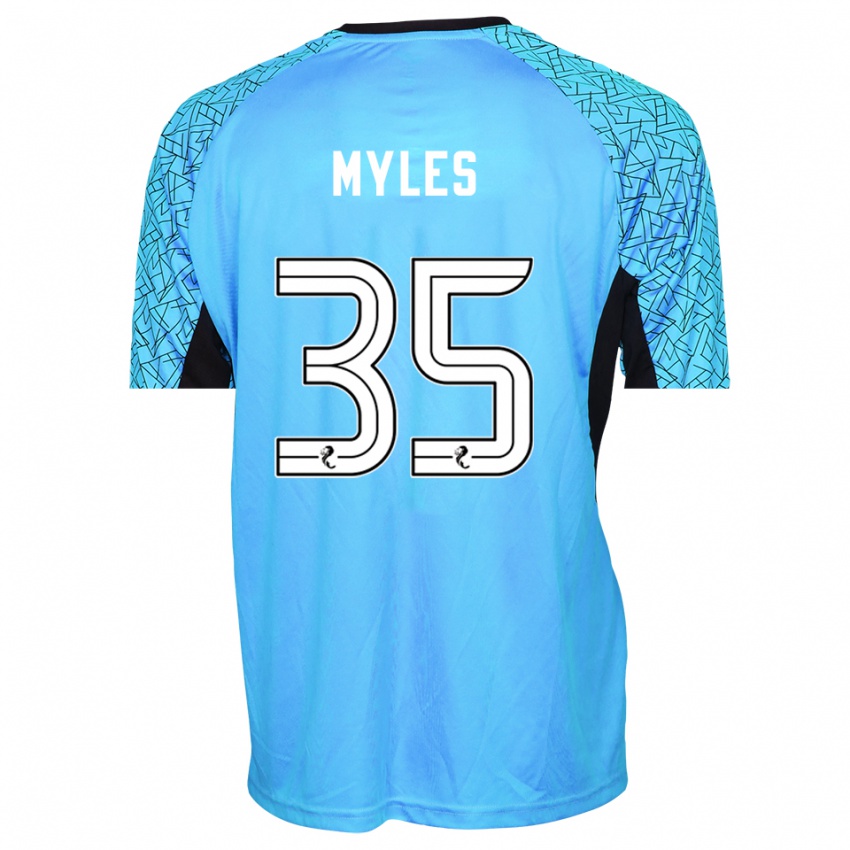 ילדים Evan Myles #35 כחול שחור חולצת שוער 2025/26 חולצה קצרה