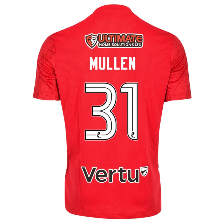 ילדים Ryan Mullen #31 לבן אדום חולצת שוער 2025/26 חולצה קצרה