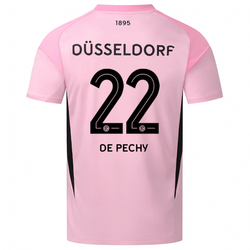 ילדים William de Pechy #22 ורוד שחור חולצת שוער 2025/26 חולצה קצרה