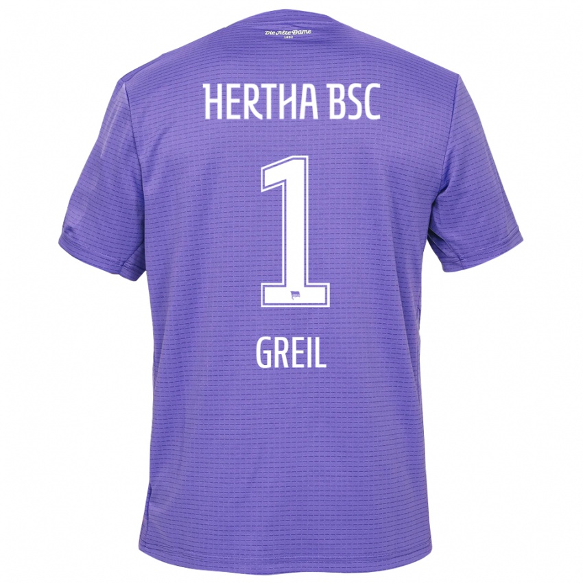 ילדים Luis Greil #1 סגול לבן חולצת שוער 2025/26 חולצה קצרה