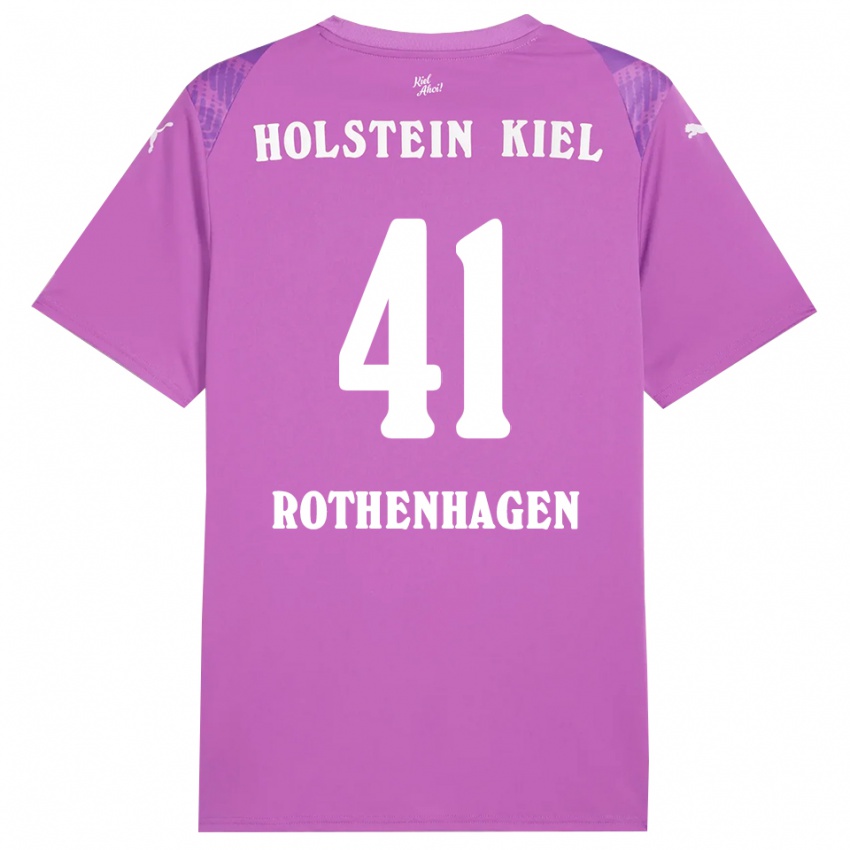 ילדים Lio Rothenhagen #41 סגול לבן חולצת שוער 2025/26 חולצה קצרה