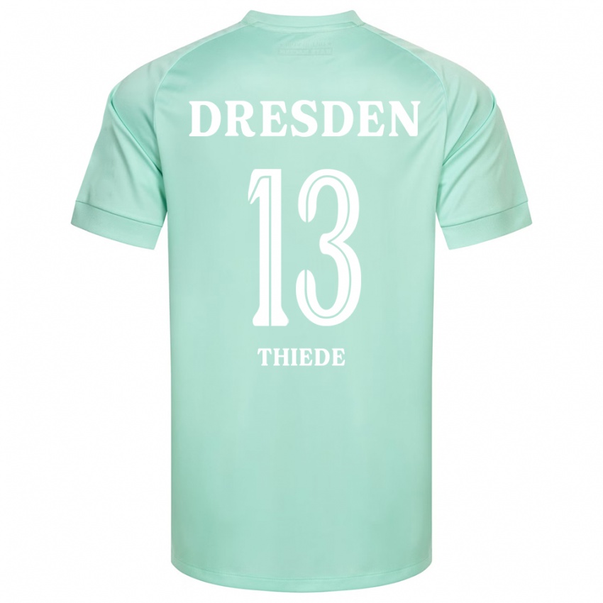 ילדים Tristan Thiede #13 ירוק בהיר לבן חולצת שוער 2025/26 חולצה קצרה