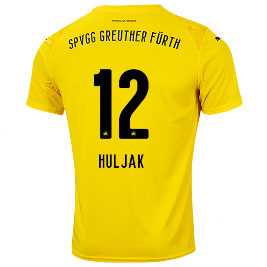 ילדים דומיניק הוליאק #12 צהוב שחור חולצת שוער 2025/26 חולצה קצרה