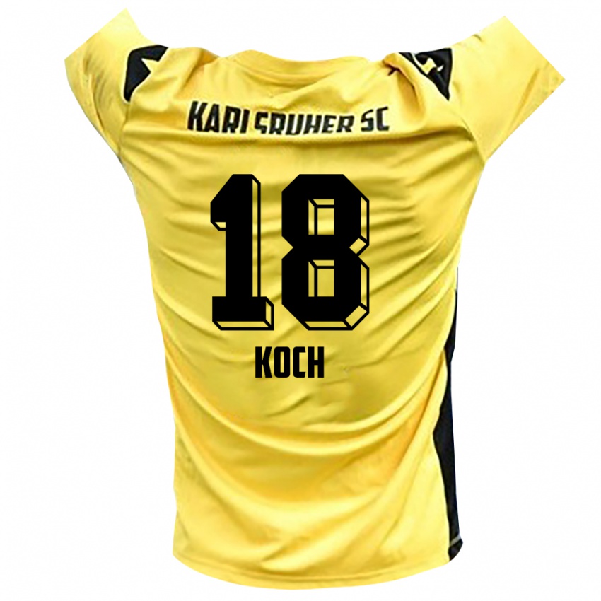 ילדים אקי קוך #18 צהוב שחור חולצת שוער 2025/26 חולצה קצרה