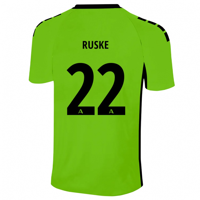 ילדים Neo Ruske #22 ירוק דשא שחור חולצת שוער 2025/26 חולצה קצרה