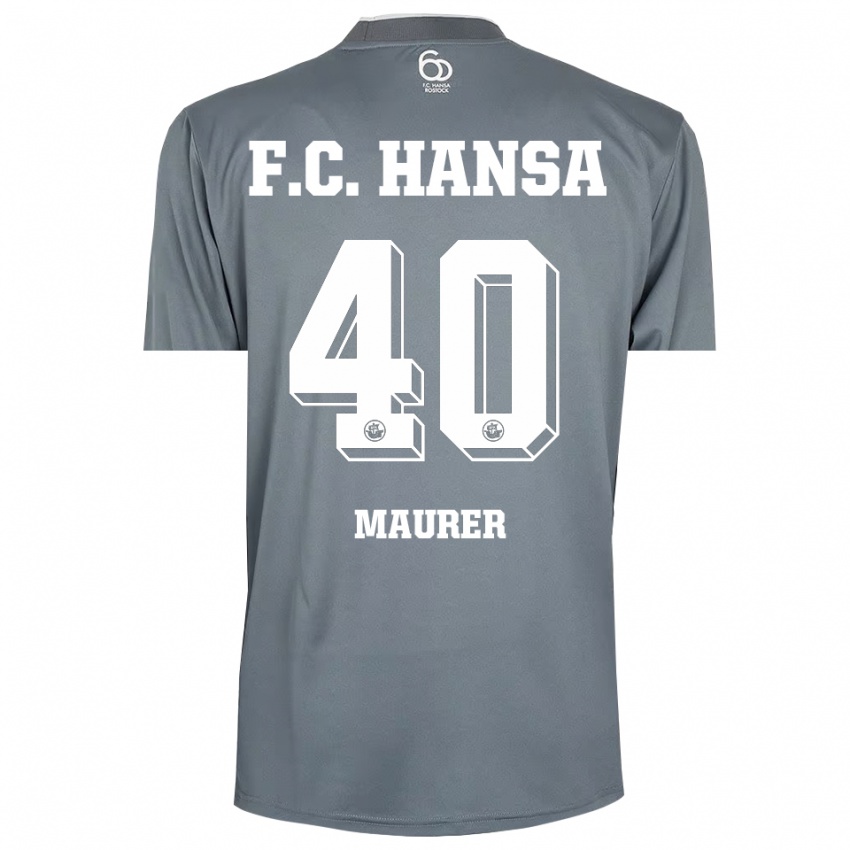 ילדים Erik Maurer #40 אפור בהיר לבן חולצת שוער 2025/26 חולצה קצרה