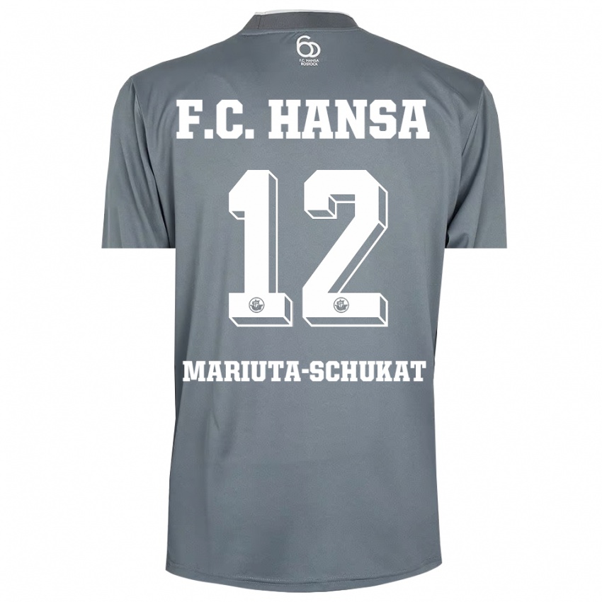 ילדים Lara Mariuta-Schukat #12 אפור בהיר לבן חולצת שוער 2025/26 חולצה קצרה