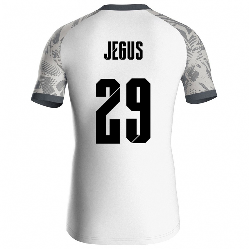 ילדים Leonard Jegus #29 אפור לבן חולצת שוער 2025/26 חולצה קצרה