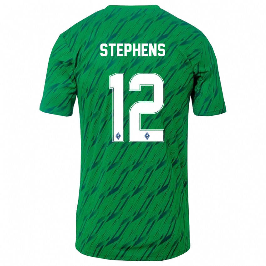 ילדים Kaden Stephens #12 ירוק לבן חולצת שוער 2025/26 חולצה קצרה