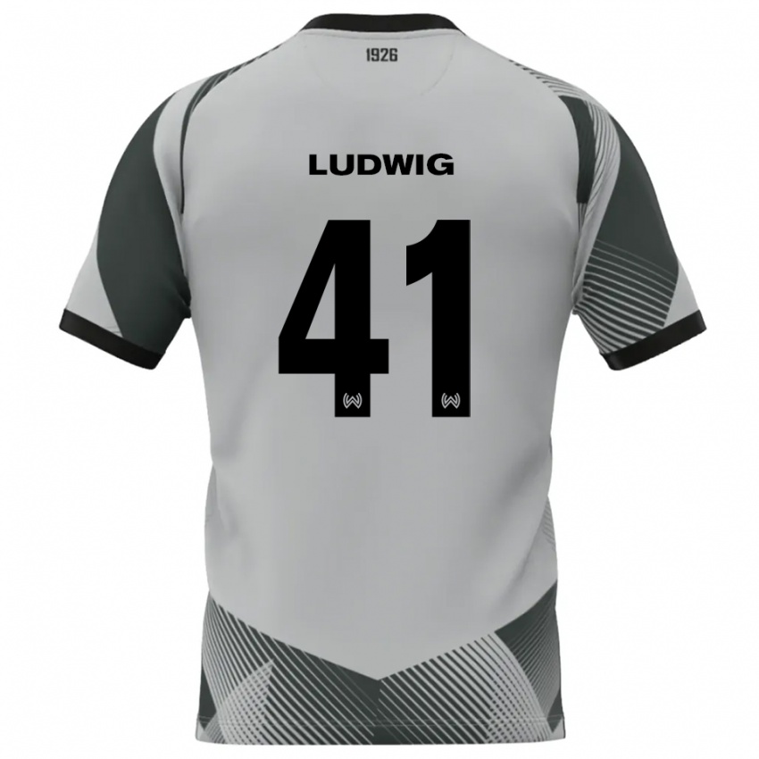 ילדים פין לודוויג #41 אפור בהיר לבן חולצת שוער 2025/26 חולצה קצרה