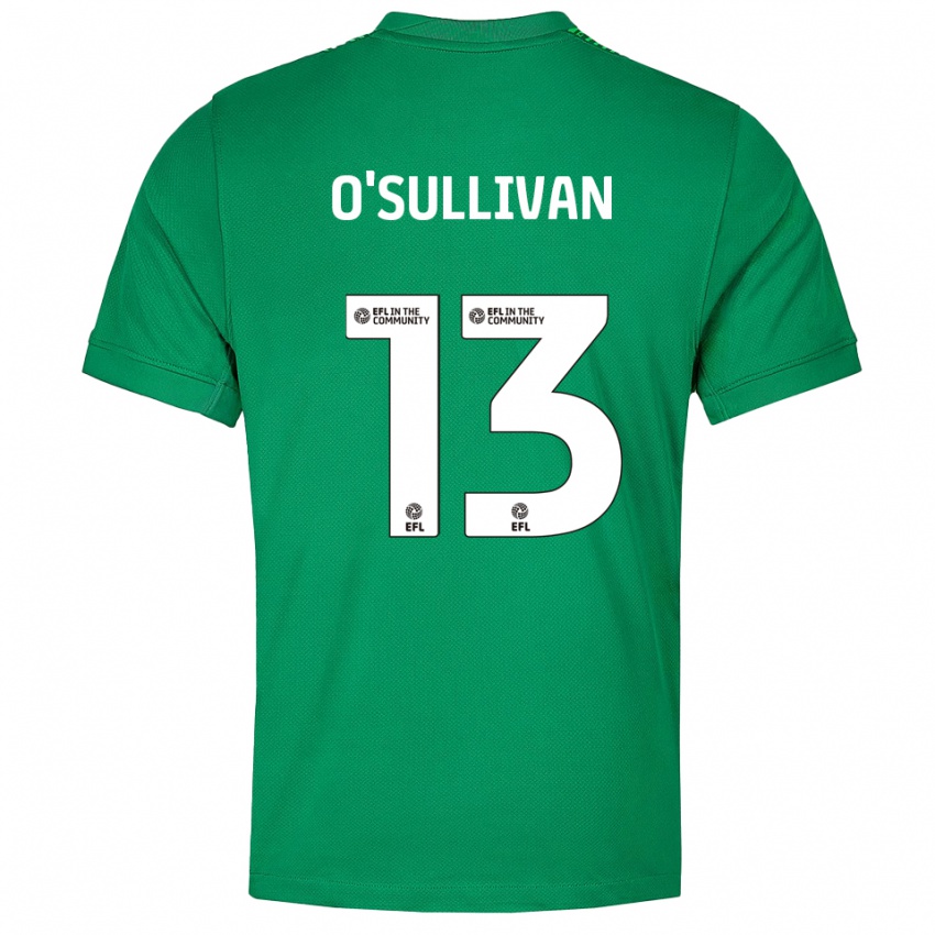 ילדים וויליאם אוסאליבן #13 ירוק לבן חולצת שוער 2025/26 חולצה קצרה
