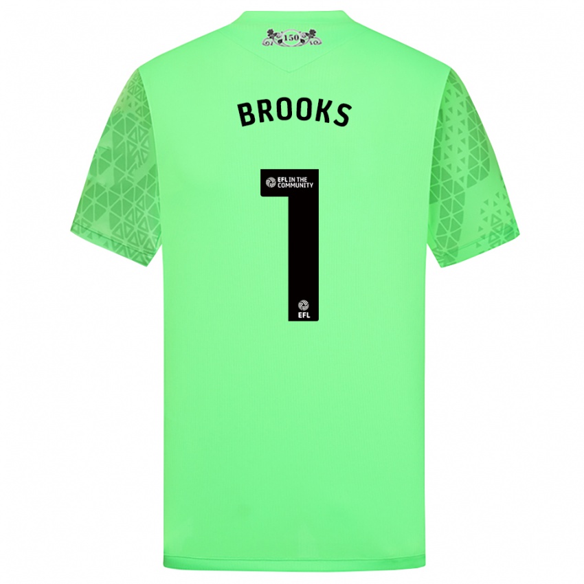 ילדים אלכסנדרה ברוקס #1 ירוק ניאון חולצת שוער 2025/26 חולצה קצרה