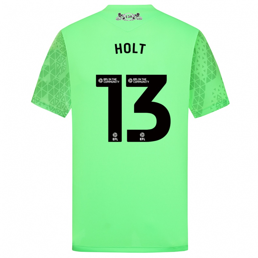 ילדים Harry Holt #13 ירוק ניאון חולצת שוער 2025/26 חולצה קצרה