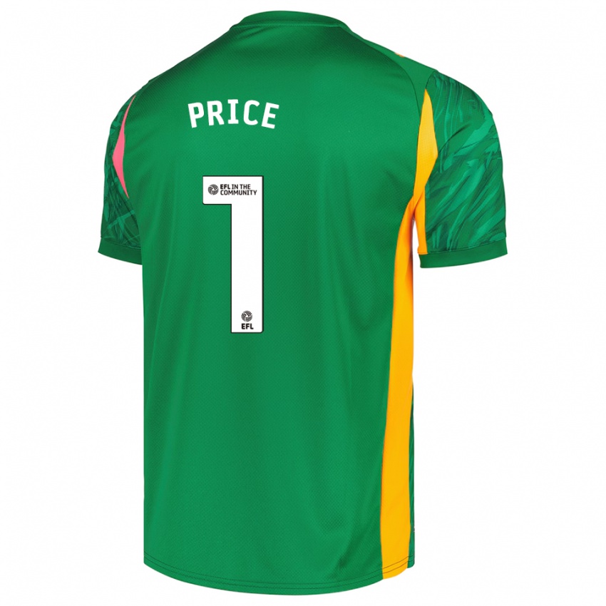 ילדים Harley Price #1 ירוק ורוד חולצת שוער 2025/26 חולצה קצרה