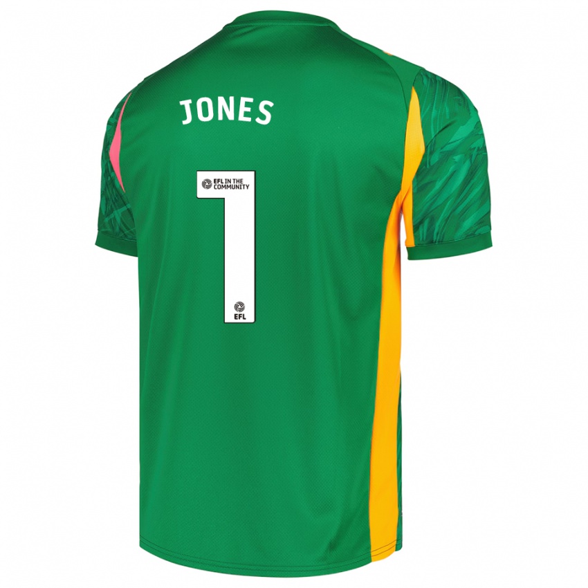 ילדים לוסי ג'ונס #1 ירוק ורוד חולצת שוער 2025/26 חולצה קצרה