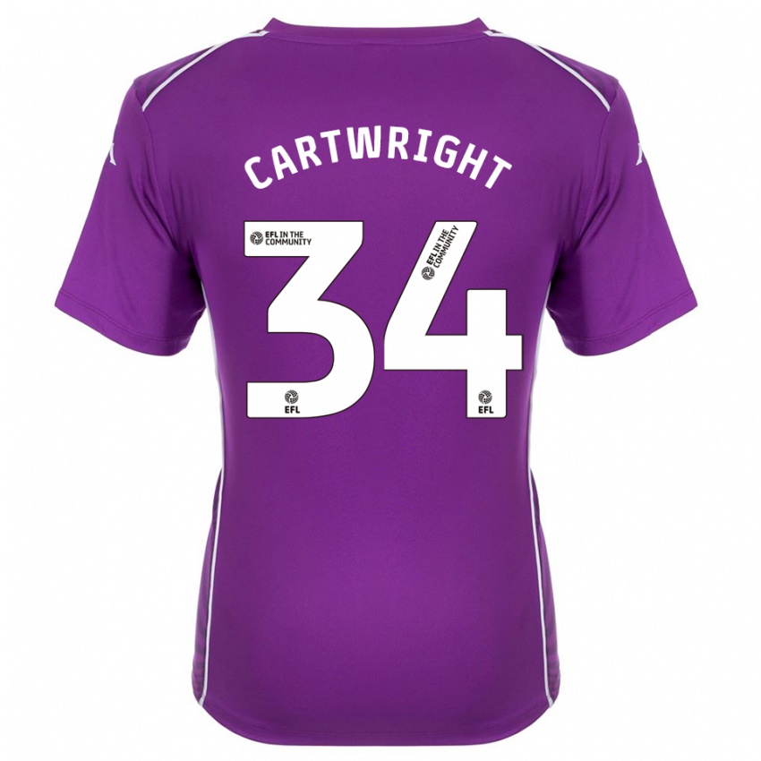 ילדים הארווי קרטרייט #34 סגול לבן חולצת שוער 2025/26 חולצה קצרה