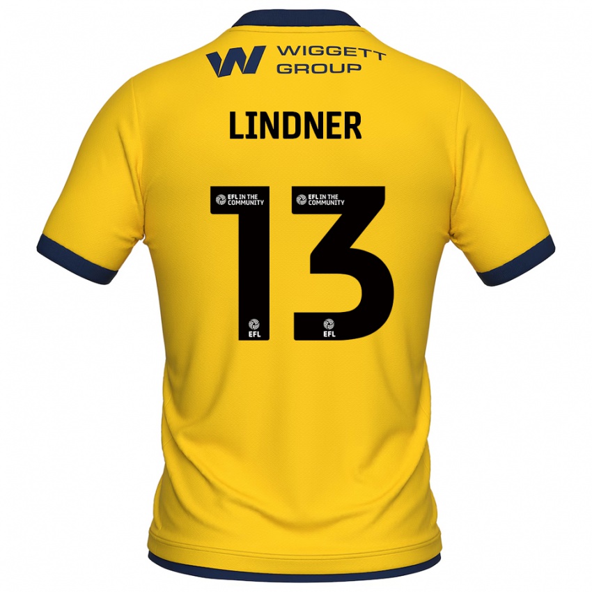 ילדים קספר לינדנר #13 צהוב שחור חולצת שוער 2025/26 חולצה קצרה