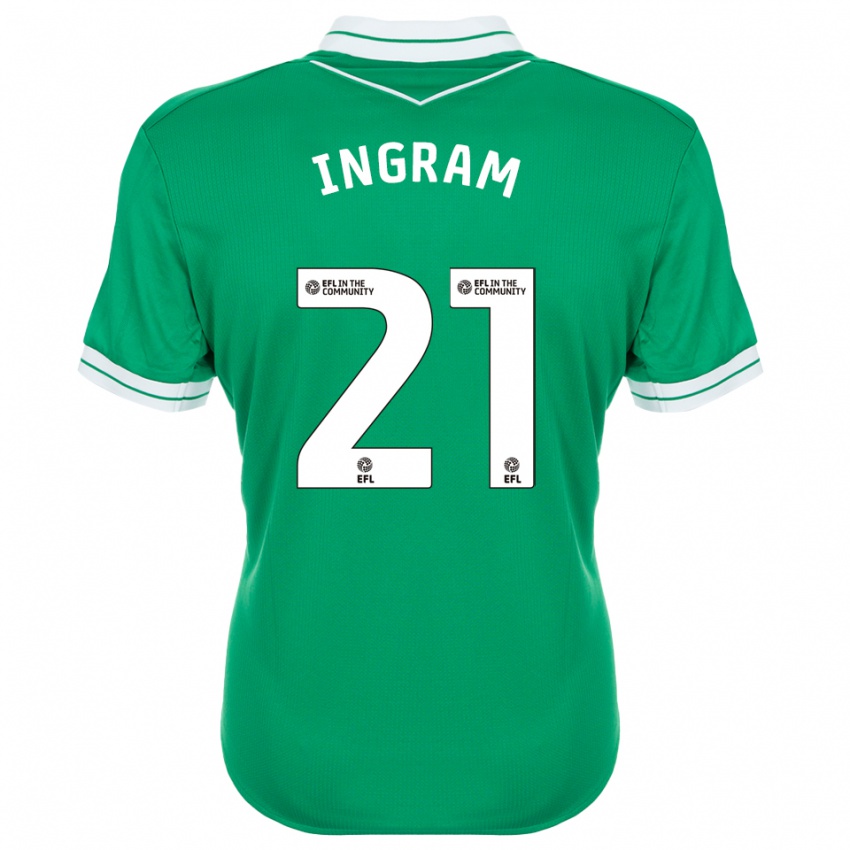 ילדים מאט אינגרם #21 ירוק לבן חולצת שוער 2025/26 חולצה קצרה