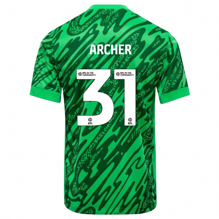 ילדים ג'ורדן ארצ'ר #31 ירוק יער חולצת שוער 2025/26 חולצה קצרה