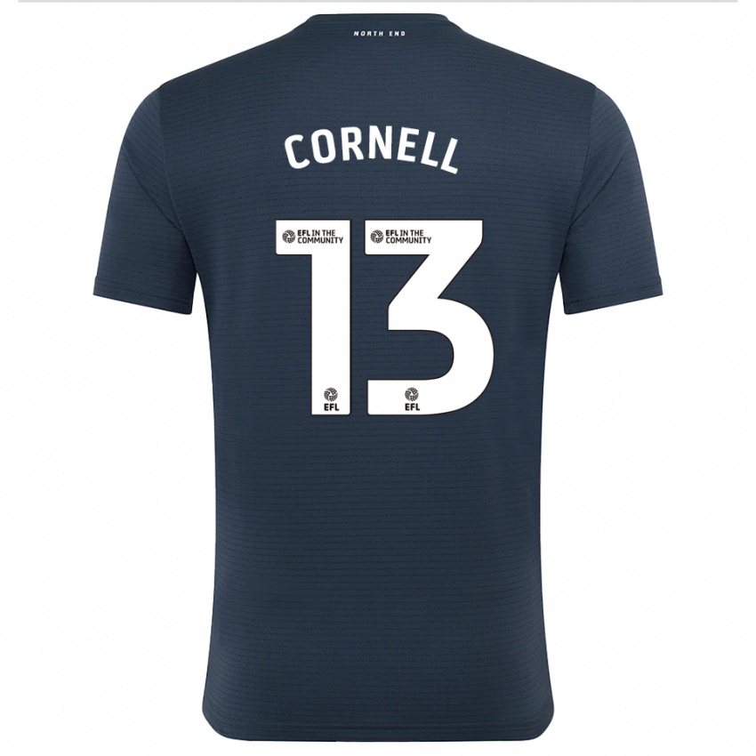 ילדים דייוויד קורנל #13 שחור לבן חולצת שוער 2025/26 חולצה קצרה