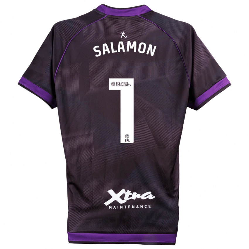 ילדים מטאו סלומון #1 סגול לבן חולצת שוער 2025/26 חולצה קצרה