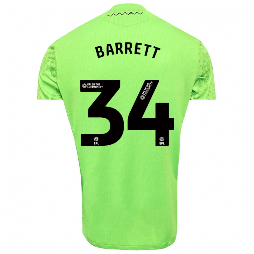 ילדים קיליאן בארט #34 שחור ירוק ליים חולצת שוער 2025/26 חולצה קצרה