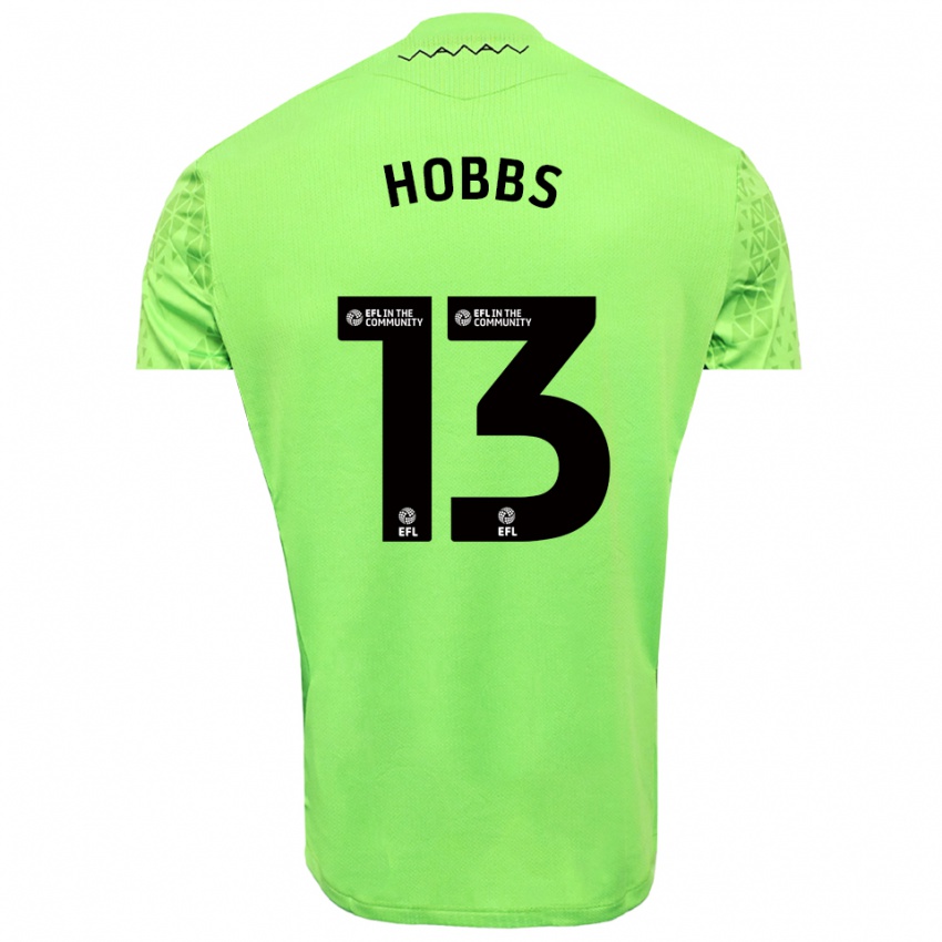 ילדים Charlie Hobbs #13 שחור ירוק ליים חולצת שוער 2025/26 חולצה קצרה