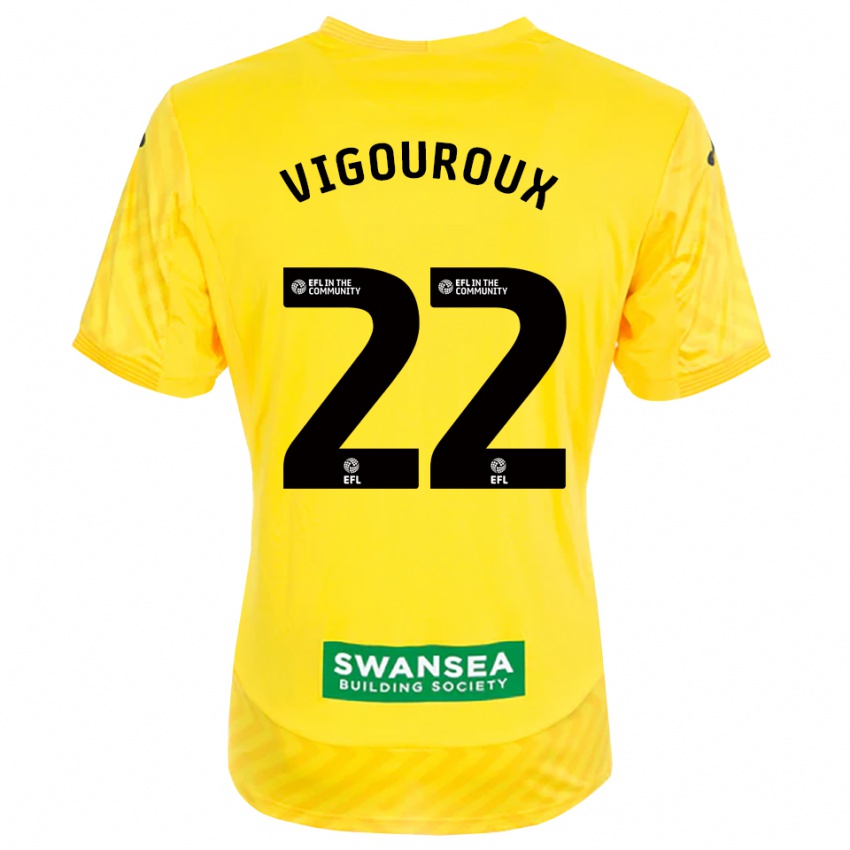 ילדים לורנס ויגורו #22 צהוב שחור חולצת שוער 2025/26 חולצה קצרה