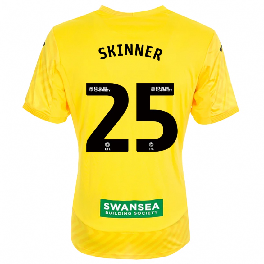 ילדים קלייר סקינר #25 צהוב שחור חולצת שוער 2025/26 חולצה קצרה