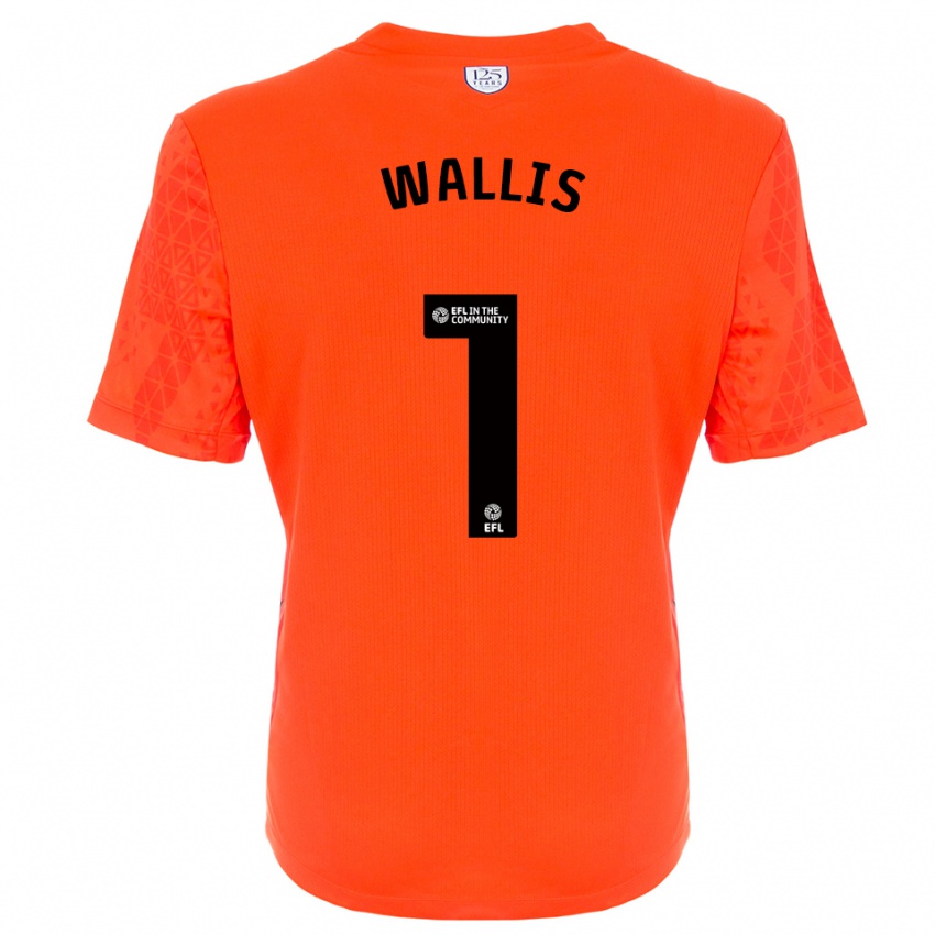 ילדים Joe Wallis #1 שחור כתום חולצת שוער 2025/26 חולצה קצרה