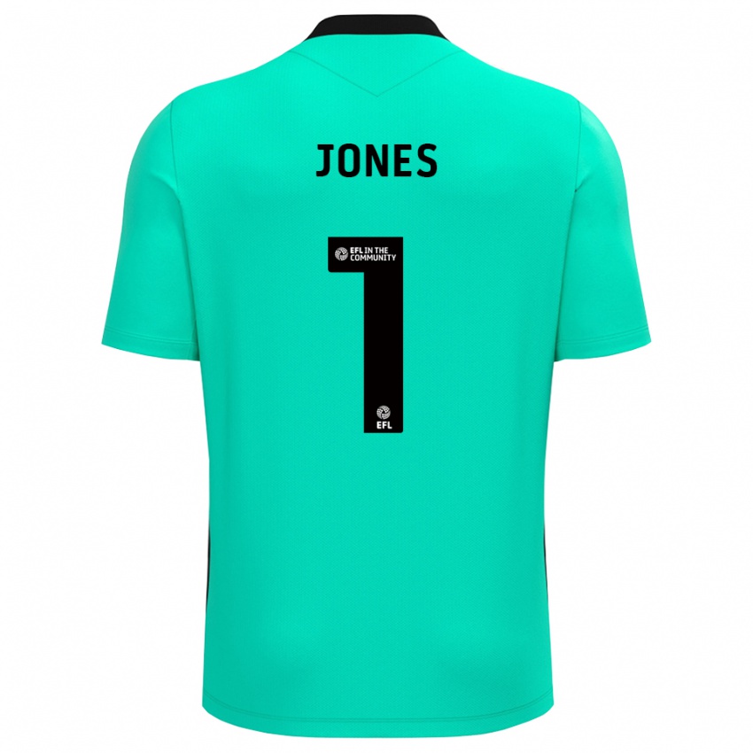 ילדים Elliott Jones #1 טורקיז בינוני חולצת שוער 2025/26 חולצה קצרה