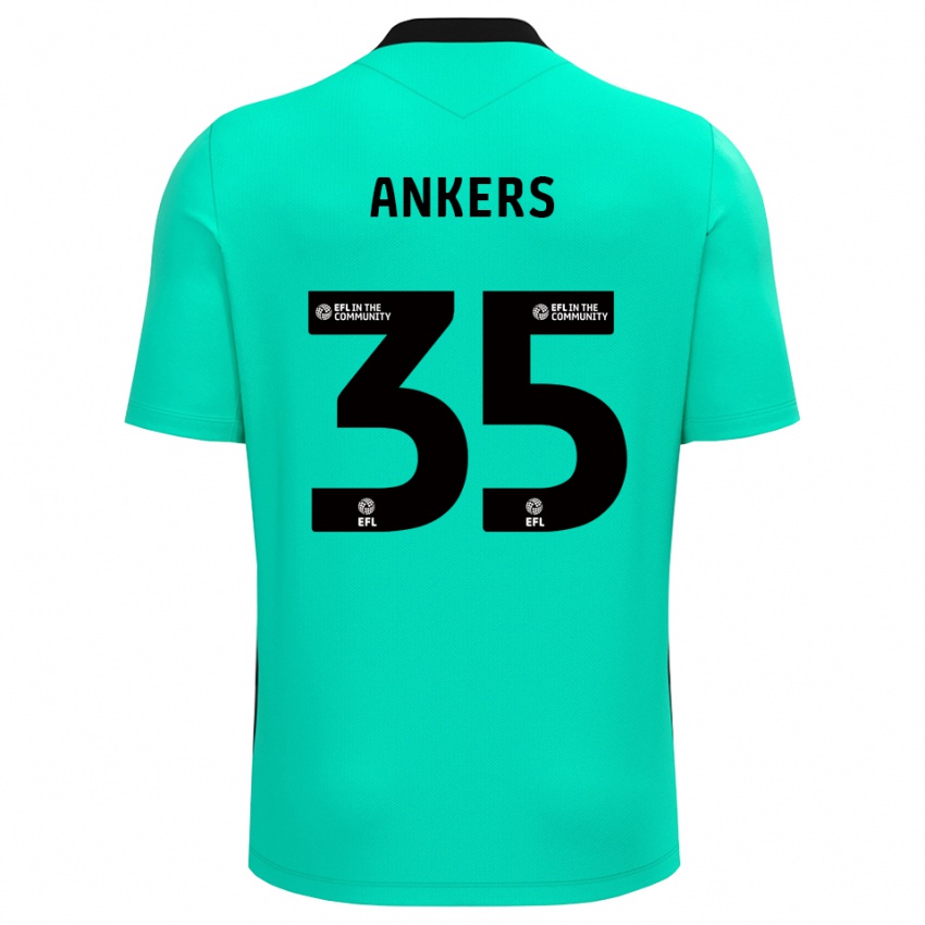 ילדים קלואי אנקרס #35 טורקיז בינוני חולצת שוער 2025/26 חולצה קצרה