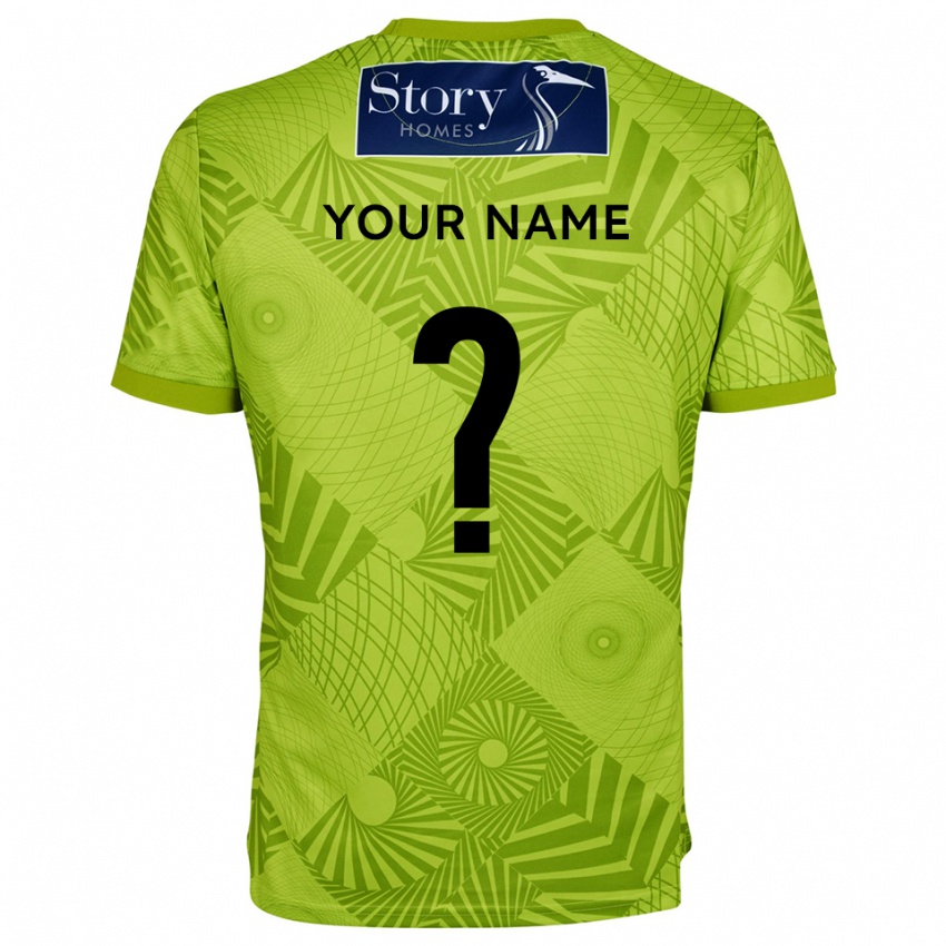 ילדים קרלייל יונייטד ירוק צהוב חולצת שוער 2025/26 חולצה קצרה