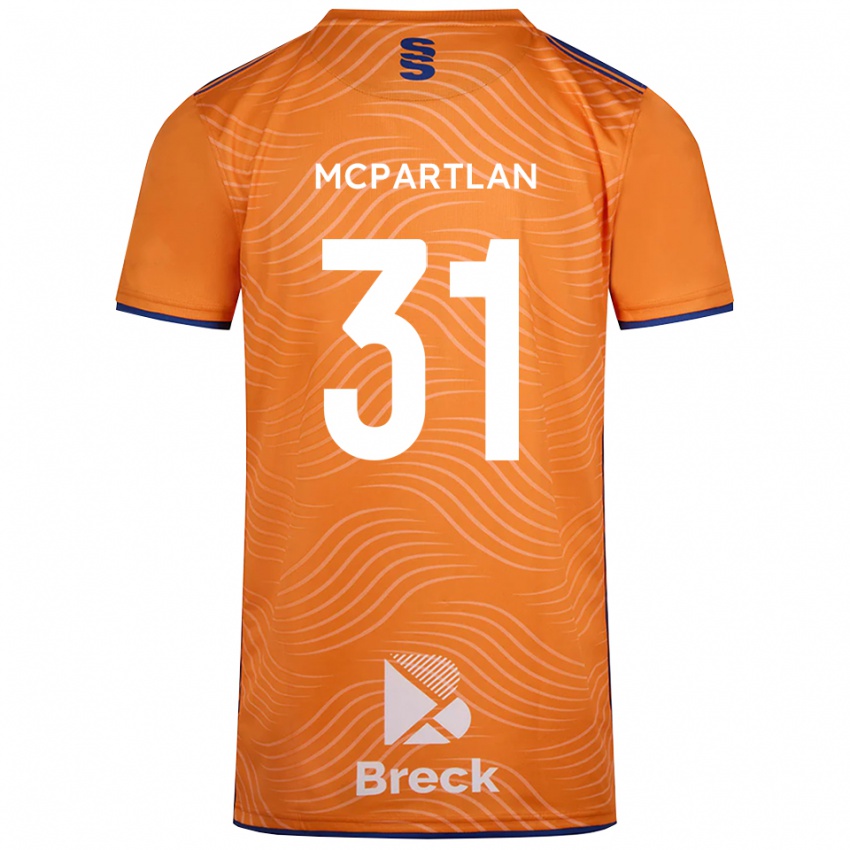 ילדים Cian McPartlan #31 שחור כתום חולצת שוער 2025/26 חולצה קצרה