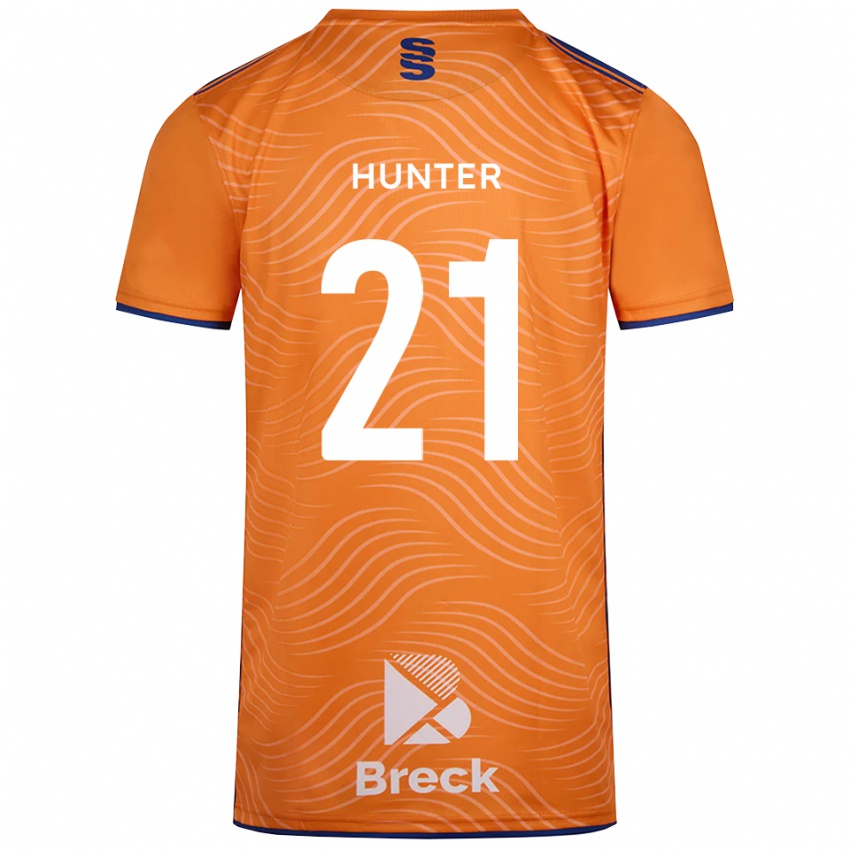 ילדים Megan Hunter #21 שחור כתום חולצת שוער 2025/26 חולצה קצרה