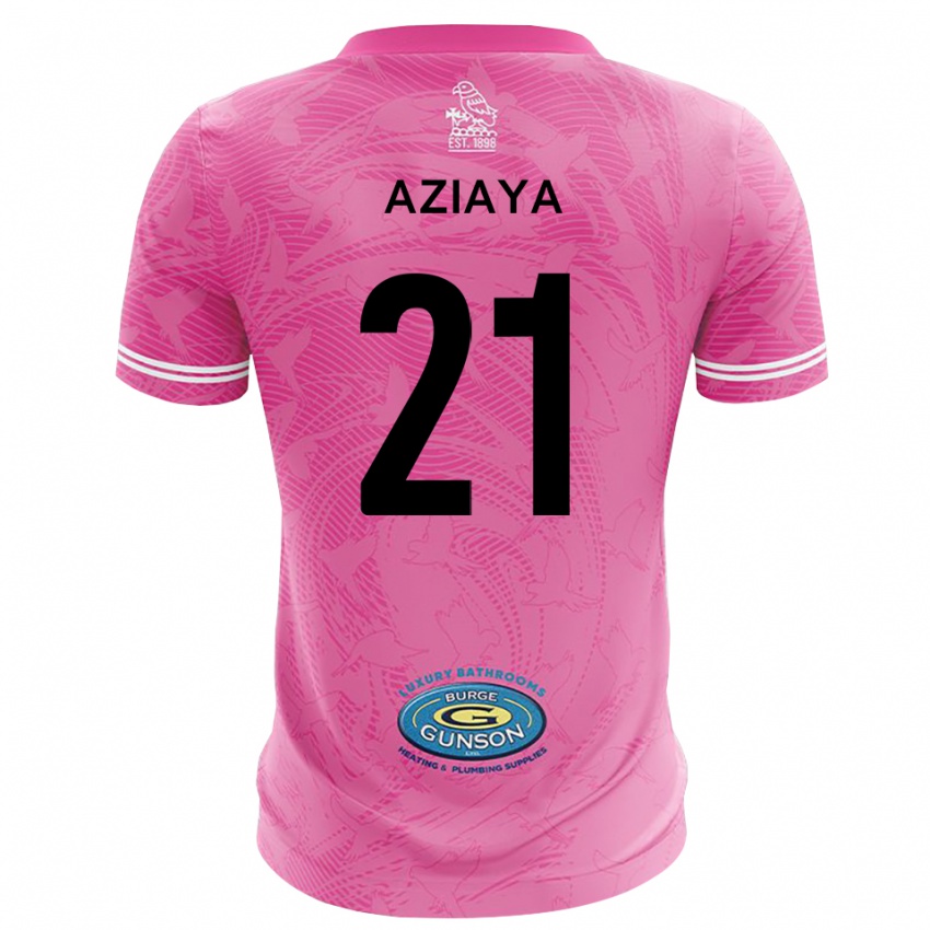 ילדים David Aziaya #21 ורוד לבן חולצת שוער 2025/26 חולצה קצרה
